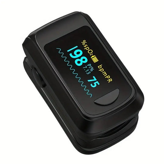 HEALTHTREE Pulse Oximeter Fingertip SpO2 Heart Rate Monitor - Blood Oxygen Saturation Monitor with LCD Display, Battery - Powered (AAA), Compact Design for Home, Travel & Aviation Use, Travel Health Tool, Modern Medical Device,dsers - fulfillment - serviceMedSurgery Store For Digital Health601099661772693 - BlackBlackHEALTHTREE Pulse Oximeter Fingertip SpO2 Heart Rate Monitor - Blood Oxygen Saturation Monitor with LCD Display, Battery - Powered (AAA), Compact Design for Home, Travel & Aviation U