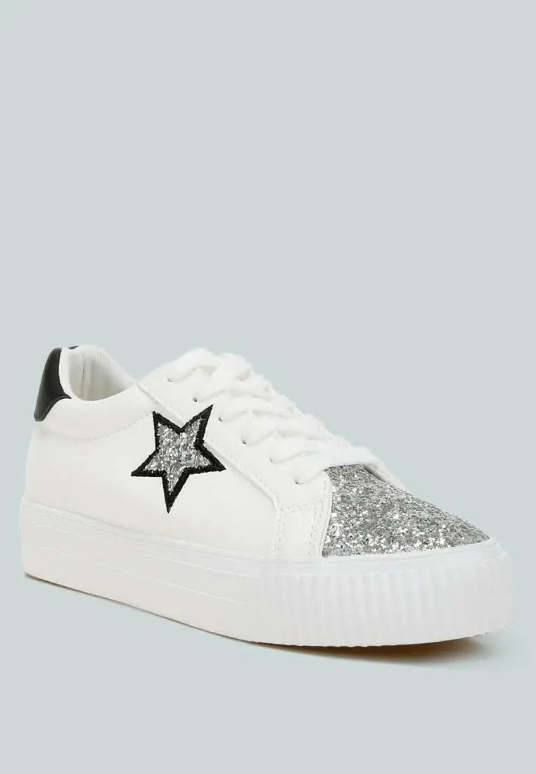 Merida Chunky Glitter - Urban Sneakers with Metallic Star and Platform.