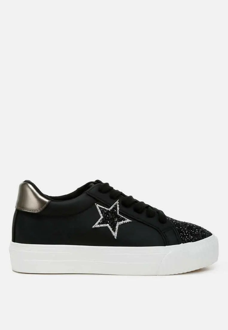 Merida Chunky Glitter - Urban Sneakers with Metallic Star and Platform.
