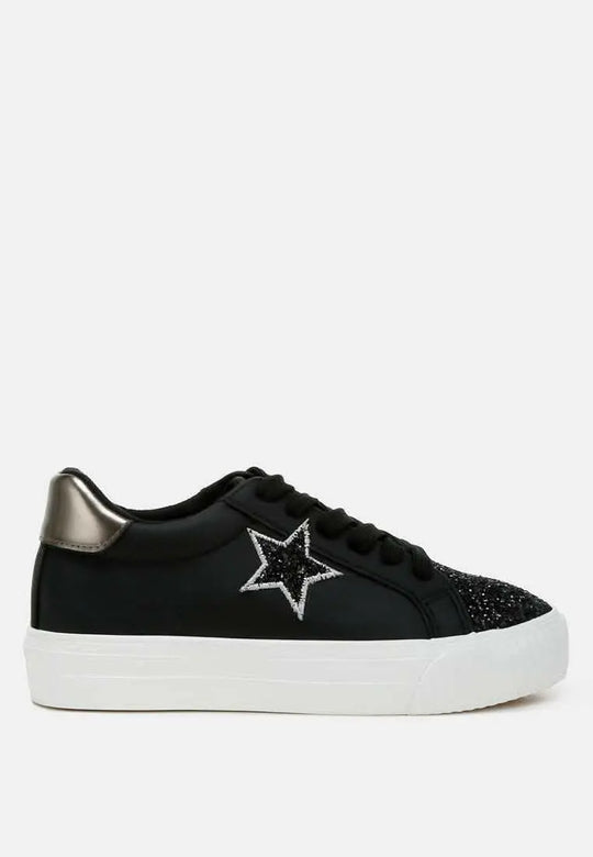 Merida Chunky Glitter - Urban Sneakers with Metallic Star and Platform.