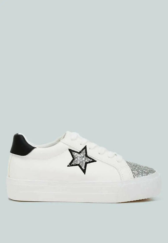 Merida Chunky Glitter - Urban Sneakers with Metallic Star and Platform.