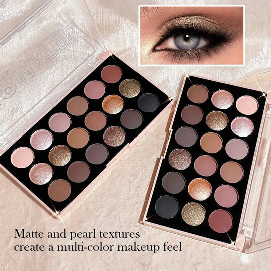 18-Color Eyeshadow Palette: Pearlescent, Matte, Fine Shimmer, Glitter, Earth Tones, Long-Lasting, High-PerformanceMedSurgery Store For Digital HealthMedSurgery Store For Digital Health1005007578990724 - E1923 - 02E1923 - 0218-Color Eyeshadow Palette: Pearlescent, Matte, Fine Shimmer, Glitter, Earth Tones, Long-Lasting, High-Performance