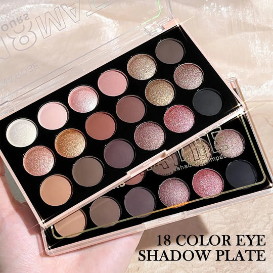 18-Color Eyeshadow Palette: Pearlescent, Matte, Fine Shimmer, Glitter, Earth Tones, Long-Lasting, High-PerformanceMedSurgery Store For Digital HealthMedSurgery Store For Digital Health1005007578990724 - E1923 - 02E1923 - 0218-Color Eyeshadow Palette: Pearlescent, Matte, Fine Shimmer, Glitter, Earth Tones, Long-Lasting, High-Performance
