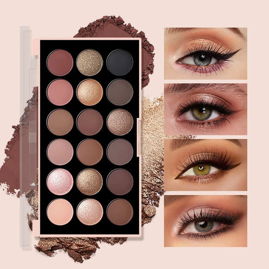 18-Color Eyeshadow Palette: Pearlescent, Matte, Fine Shimmer, Glitter, Earth Tones, Long-Lasting, High-PerformanceMedSurgery Store For Digital HealthMedSurgery Store For Digital Health1005007578990724 - E1923 - 02E1923 - 0218-Color Eyeshadow Palette: Pearlescent, Matte, Fine Shimmer, Glitter, Earth Tones, Long-Lasting, High-Performance