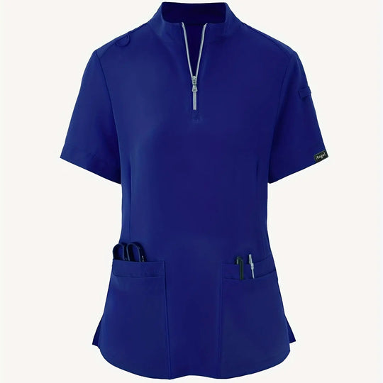 Stretchy Comfort Nurse Top - Soft, Breathable, Zipper Front, Short Sleeve, Relaxed Fit Health Care Uniform for Women - Ideal for Medical ProfessionalsMedSurgery Store For Digital HealthMedSurgery Store For Digital Health601099564070018 - Royal Blue - S(4)Royal BlueS(4)Stretchy Comfort Nurse Top - Soft, Breathable, Zipper Front, Short Sleeve, Relaxed Fit Health Care Uniform for Women - Ideal for Medical Professionals