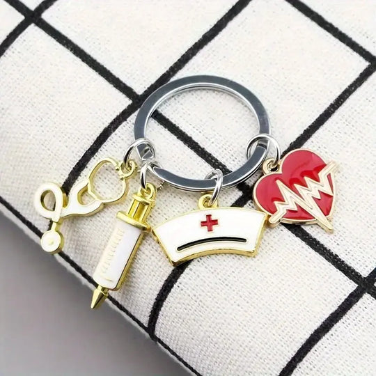 Syringe, Stethoscope, Nurse Cap, Care Key Chain For Doctor, Gift To Medical StaffMedSurgery Store For Digital HealthMedSurgery Store For Digital Health60109953535600278 - SilverySilverySyringe, Stethoscope, Nurse Cap, Care Key Chain For Doctor, Gift To Medical Staff
