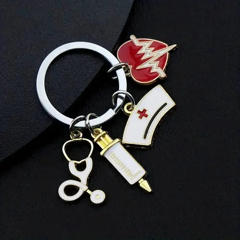 Syringe, Stethoscope, Nurse Cap, Care Key Chain For Doctor, Gift To Medical StaffMedSurgery Store For Digital HealthMedSurgery Store For Digital Health60109953535600278 - SilverySilverySyringe, Stethoscope, Nurse Cap, Care Key Chain For Doctor, Gift To Medical Staff