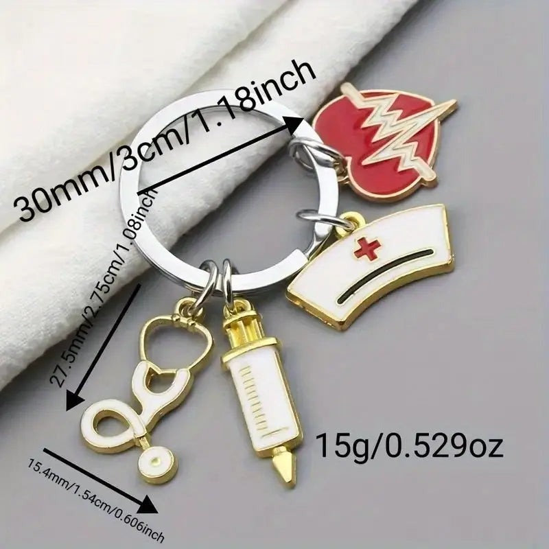 Syringe, Stethoscope, Nurse Cap, Care Key Chain For Doctor, Gift To Medical StaffMedSurgery Store For Digital HealthMedSurgery Store For Digital Health60109953535600278 - SilverySilverySyringe, Stethoscope, Nurse Cap, Care Key Chain For Doctor, Gift To Medical Staff