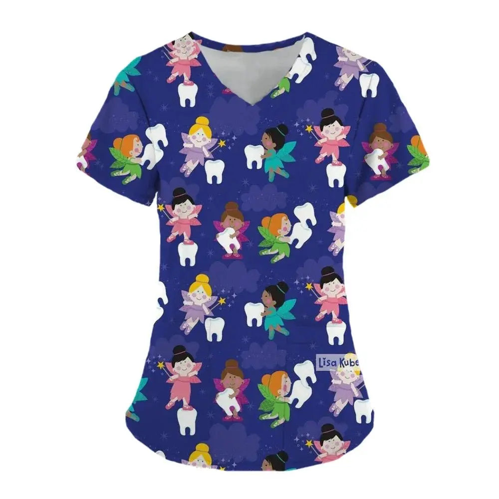 Teeth Print Exfoliating Tops For Women, Dentist Work Uniform, Women's Scrubs, Hospital Workwear, 2024dsers - fulfillment - serviceMedSurgery Store For Digital Health1005007655720100 - HSC04J202403197 - XSHSC04J202403197XTeeth Print Exfoliating Tops For Women, Dentist Work Uniform, Women's Scrubs, Hospital Workwear, 2024