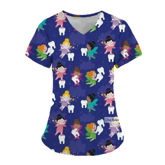 Teeth Print Exfoliating Tops For Women, Dentist Work Uniform, Women's Scrubs, Hospital Workwear, 2024dsers - fulfillment - serviceMedSurgery Store For Digital Health1005007655720100 - HSC04J202403197 - XSHSC04J202403197XTeeth Print Exfoliating Tops For Women, Dentist Work Uniform, Women's Scrubs, Hospital Workwear, 2024
