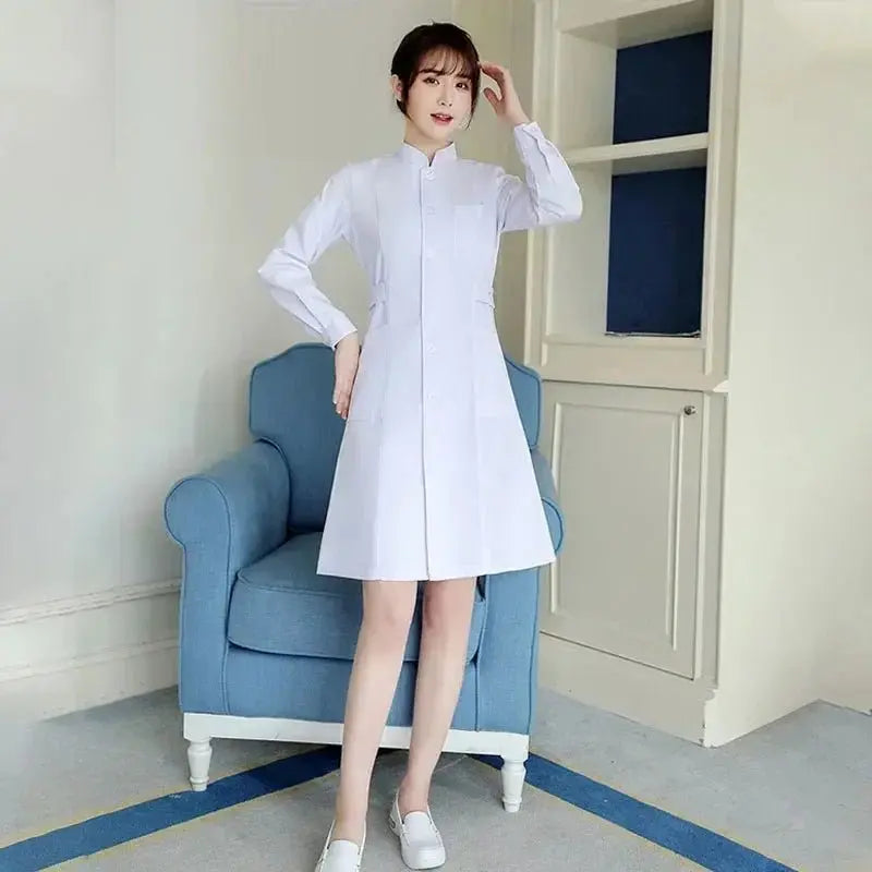 Nursing Uniform, Women's Lab Coats, Nurse Practitioner Suit, Long Sleeve Beauty Salon Workwear, Medical Dress Solid Colorodsers - fulfillment - serviceMedSurgery Store For Digital Health1005006321805856 - White - XXLWhiteXXLNursing Uniform, Women's Lab Coats, Nurse Practitioner Suit, Long Sleeve Beauty Salon Workwear, Medical Dress Solid Color
