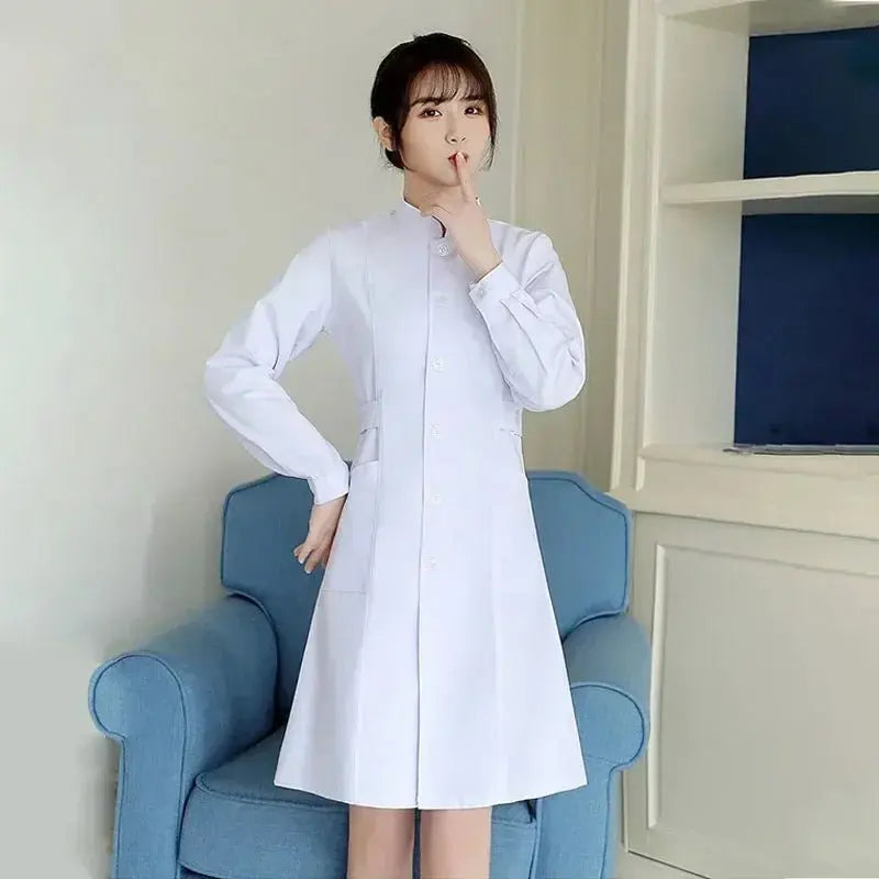 Nursing Uniform, Women's Lab Coats, Nurse Practitioner Suit, Long Sleeve Beauty Salon Workwear, Medical Dress Solid Colorodsers - fulfillment - serviceMedSurgery Store For Digital Health1005006321805856 - White - XXLWhiteXXLNursing Uniform, Women's Lab Coats, Nurse Practitioner Suit, Long Sleeve Beauty Salon Workwear, Medical Dress Solid Color