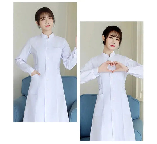 Nursing Uniform, Women's Lab Coats, Nurse Practitioner Suit, Long Sleeve Beauty Salon Workwear, Medical Dress Solid Colorodsers - fulfillment - serviceMedSurgery Store For Digital Health1005006321805856 - White - XXLWhiteXXLNursing Uniform, Women's Lab Coats, Nurse Practitioner Suit, Long Sleeve Beauty Salon Workwear, Medical Dress Solid Color