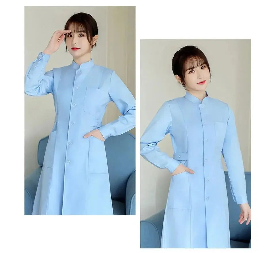 Nursing Uniform, Women's Lab Coats, Nurse Practitioner Suit, Long Sleeve Beauty Salon Workwear, Medical Dress Solid Colorodsers - fulfillment - serviceMedSurgery Store For Digital Health1005006321805856 - White - XXLWhiteXXLNursing Uniform, Women's Lab Coats, Nurse Practitioner Suit, Long Sleeve Beauty Salon Workwear, Medical Dress Solid Color