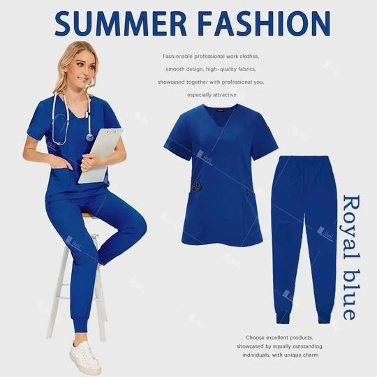 HTTHDD Premium Surgical Uniform - Breathable Unisex Scrubs with Pockets.