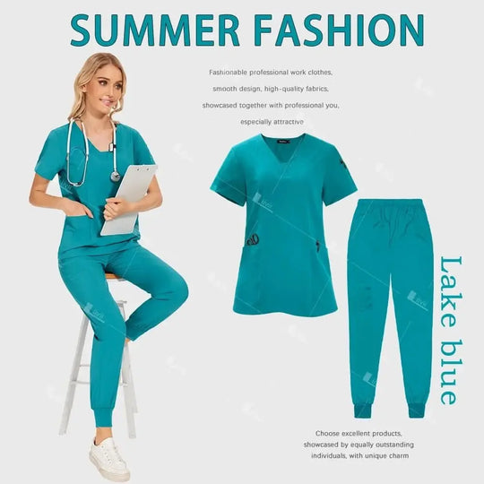 HTTHDD Premium Surgical Uniform - Breathable Unisex Scrubs with Pockets.