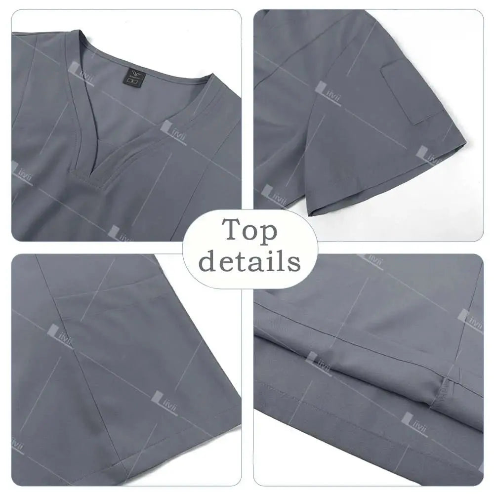 HTTHDD Premium Surgical Uniform - Breathable Unisex Scrubs with Pockets.