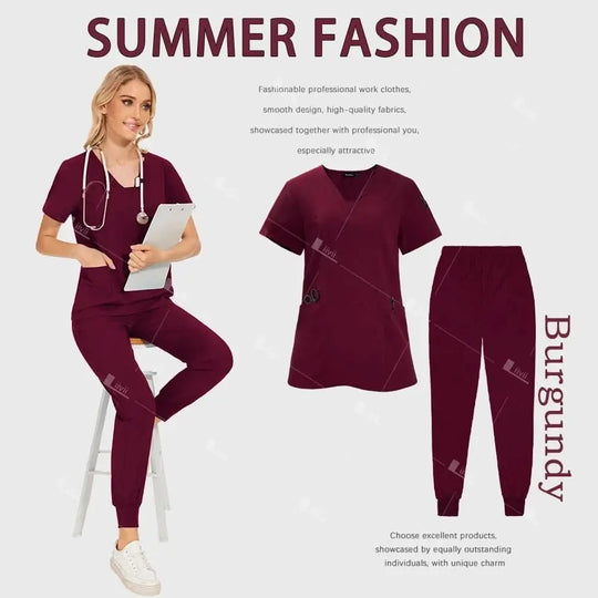 HTTHDD Premium Surgical Uniform - Breathable Unisex Scrubs with Pockets.