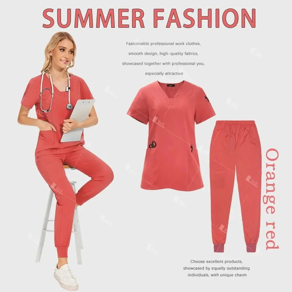 HTTHDD Premium Surgical Uniform - Breathable Unisex Scrubs with Pockets.