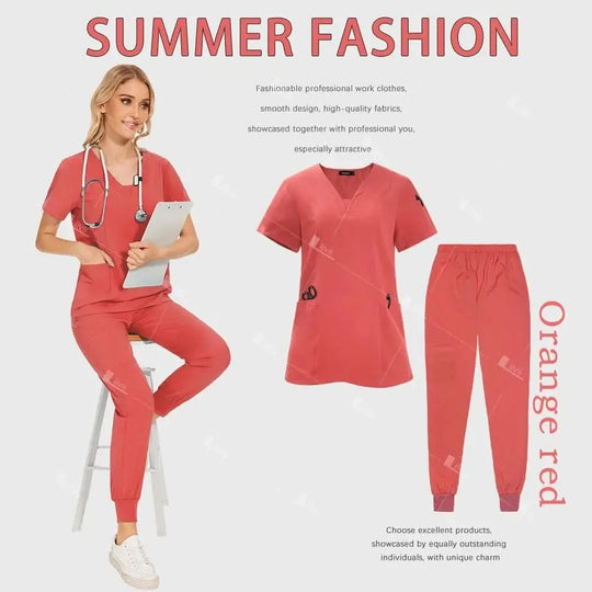 HTTHDD Premium Surgical Uniform - Breathable Unisex Scrubs with Pockets.