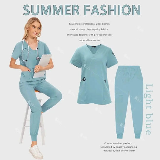 HTTHDD Premium Surgical Uniform - Breathable Unisex Scrubs with Pockets.