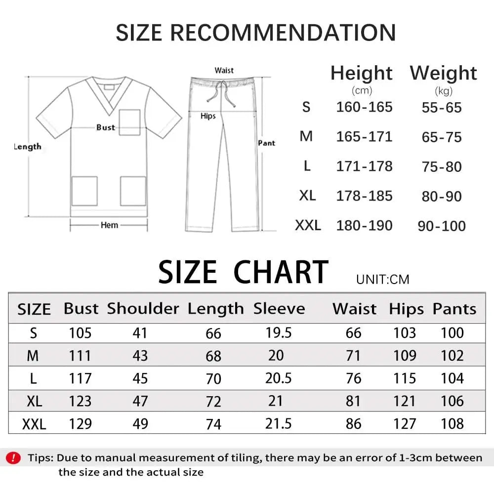 HTTHDD Premium Surgical Uniform - Breathable Unisex Scrubs with Pockets.