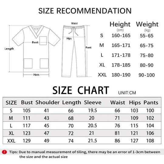 HTTHDD Premium Surgical Uniform - Breathable Unisex Scrubs with Pockets.