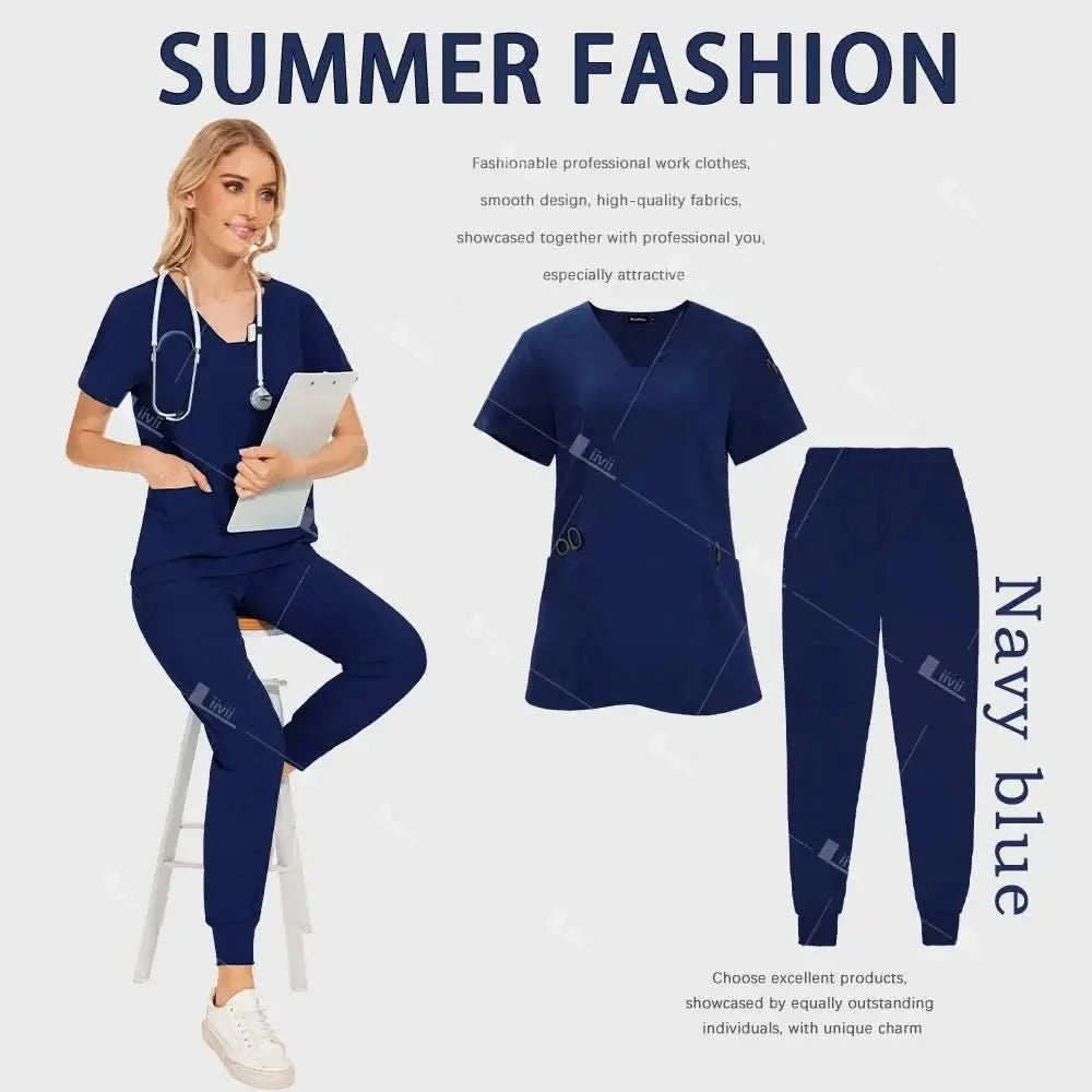 HTTHDD Premium Surgical Uniform - Breathable Unisex Scrubs with Pockets.