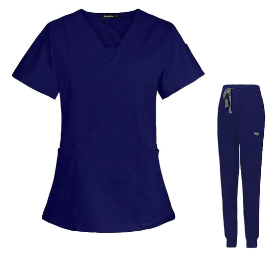 V-neck Split Surgical Gown Suit Female Short-sleeved NurseApparel & AccessoriesCJdropshippingMedSurgery Store For Digital HealthCJTZ153517201AZNavy BlueXSV - neck Split Surgical Gown Suit Female Short-sleeved Nurse