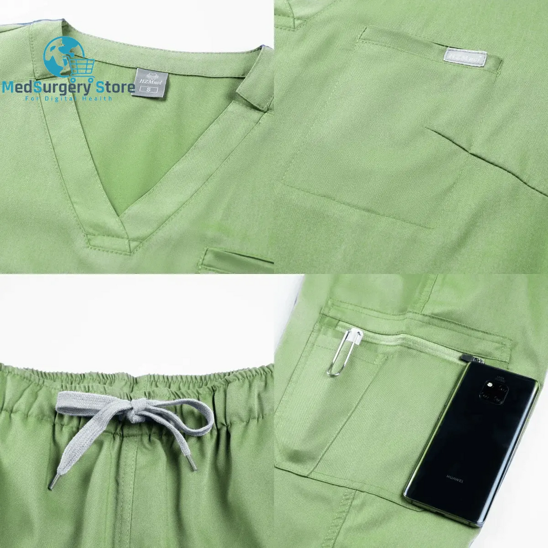 Short Sleeve Doctor Accessories Hospital Stylish Female Womens Stretch Medical Scrubs Nurse Uniform Medicals Medicals Spa Women Uniforms