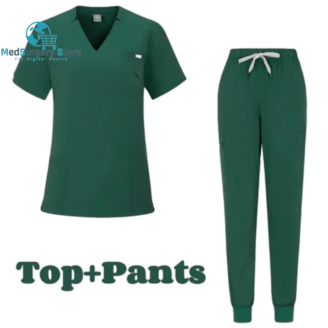 Short Sleeve Doctor Accessories Hospital Stylish Female Womens Stretch Medical Scrubs Nurse Uniform Medicals Medicals Spa Women Uniforms
