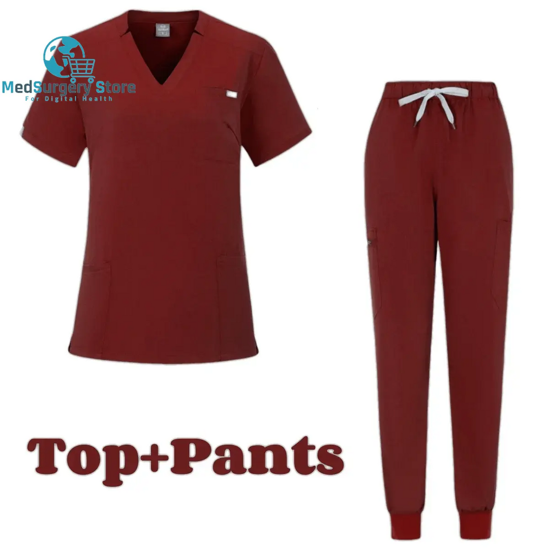 Short Sleeve Doctor Accessories Hospital Stylish Female Womens Stretch Medical Scrubs Nurse Uniform Medicals Medicals Spa Women Uniforms