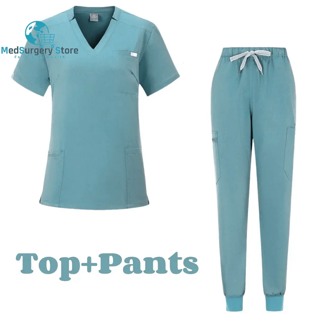 Short Sleeve Doctor Accessories Hospital Stylish Female Womens Stretch Medical Scrubs Nurse Uniform Medicals Medicals Spa Women Uniforms