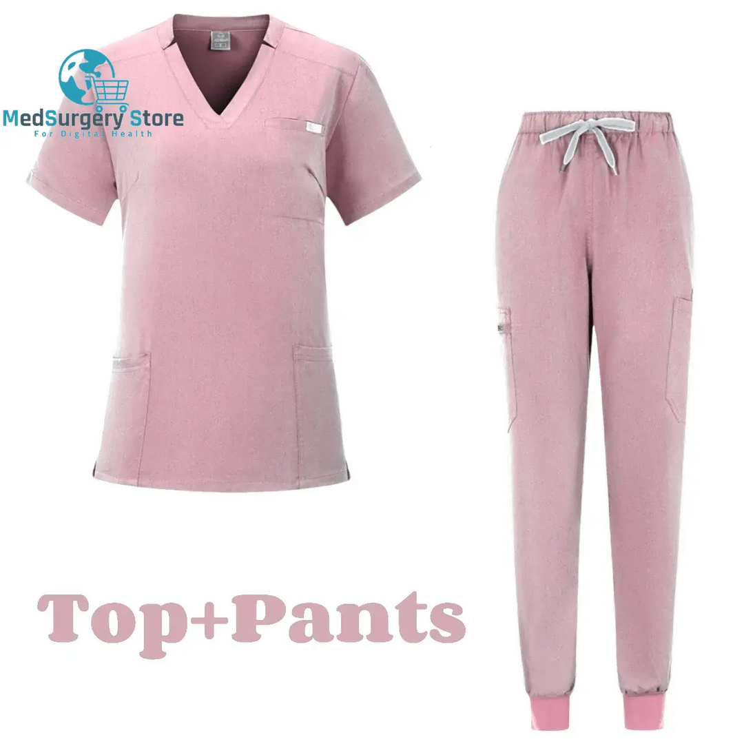 Short Sleeve Doctor Accessories Hospital Stylish Female Womens Stretch Medical Scrubs Nurse Uniform Medicals Medicals Spa Women Uniforms